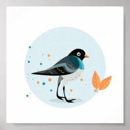 Illustratie van de vogelstand in het najaar poster