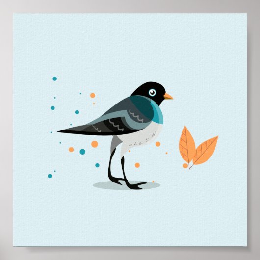 Illustratie van de vogelstand in het najaar poster (Voorkant)