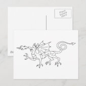 Illustratie van de vuurademende draak briefkaart (Voorkant / Achterkant)