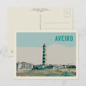 Illustratie van de vuurtoren van Aveiro Briefkaart (Voorkant / Achterkant)