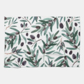 Illustratie van de Waterverf Rustic Black Olive Theedoek (Horizontaal)