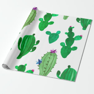 illustratie van de waterverf van de groene-inkt-wo cadeaupapier