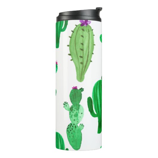 illustratie van de waterverf van de groene-inkt-wo thermosbeker (Gedraaid links)