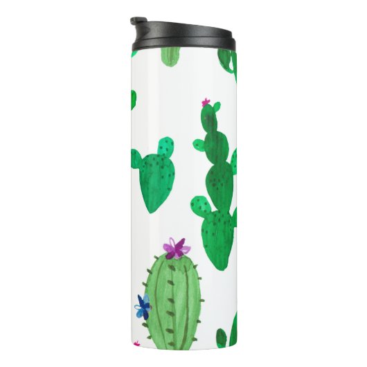 illustratie van de waterverf van de groene-inkt-wo thermosbeker (Geroteerd rechts)