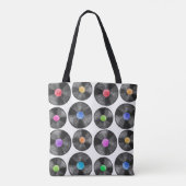 illustratie van de waterverf van een vinyllp-retro tote bag (Achterkant)