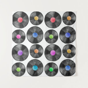 illustratie van de waterverf van een vinyllp-retro wandkleed