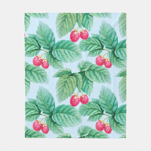 illustratie van de waterverf van frambozen. Naadlo Fleece Deken (Voorkant)