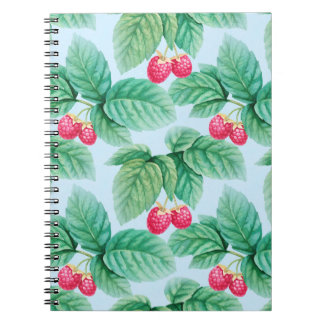 illustratie van de waterverf van frambozen. Naadlo Notitieboek