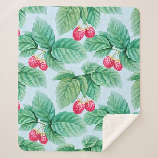 illustratie van de waterverf van frambozen. Naadlo Sherpa Deken (Voorkant)