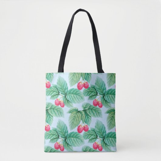 illustratie van de waterverf van frambozen. Naadlo Tote Bag (Voorkant)