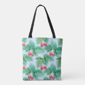 illustratie van de waterverf van frambozen. Naadlo Tote Bag (Achterkant)