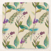 Illustratie van de wilde bloem op droogkasters kartonnen onderzetters (Voorkant)