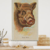 Illustratie van de  Wilde Boar (1888) Poster (Keuken)