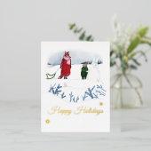 Illustratie van de winter van de winter van de win folie feestdagen briefkaart (Staand Voorkant)