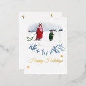 Illustratie van de winter van de winter van de win folie feestdagen briefkaart (Voorkant / Achterkant)