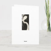  illustratie van de witte heronvogel sneeuwwinter kaart (Achterkant)