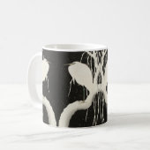  illustratie van de witte heronvogel sneeuwwinter koffiemok (Voorkant links)