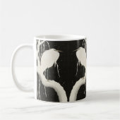  illustratie van de witte heronvogel sneeuwwinter koffiemok (Links)