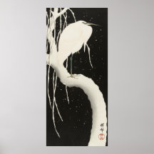  illustratie van de witte heronvogel sneeuwwinter