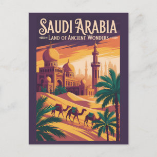 Illustratie van de woestijn in Saoedi-Arabië Reis Briefkaart