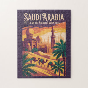 Illustratie van de woestijn van Saudi-Arabië Reis  Legpuzzel