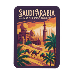 Illustratie van de woestijn van Saudi-Arabië Reis Magneet