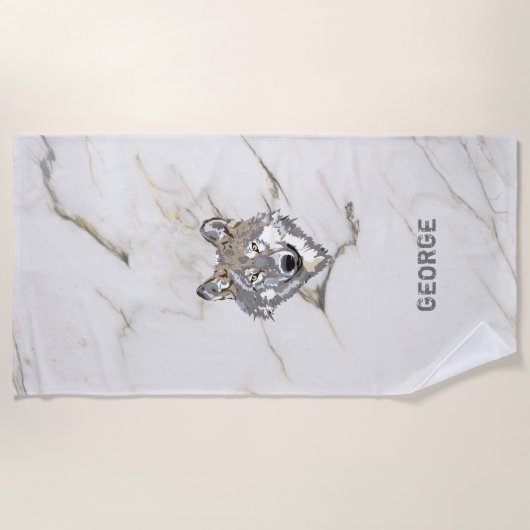 Illustratie van de Wolf Strandlaken (Voorkant)