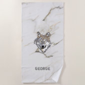 Illustratie van de Wolf Strandlaken (Voorkant)