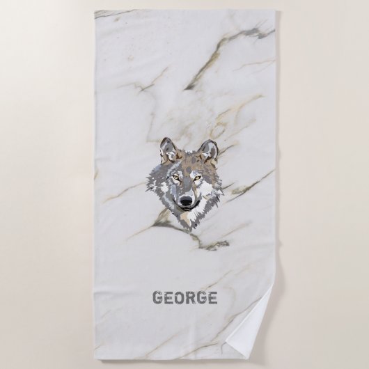 Illustratie van de Wolf Strandlaken (Voorkant)