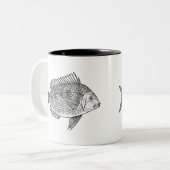  illustratie van de zeescheepvaart tweekleurige koffiemok (Voorkant links)