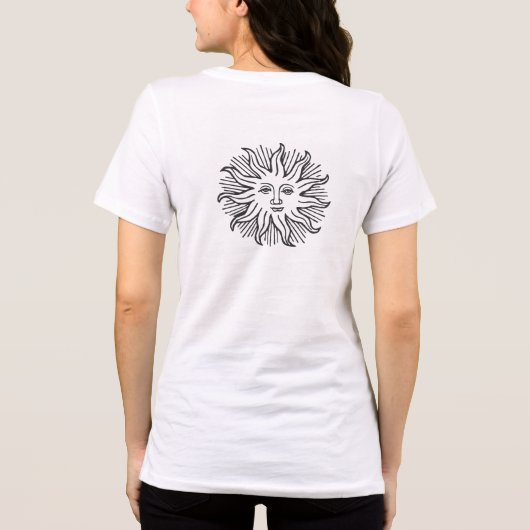 Illustratie van de Zon Tri-Blend Shirt (Achterkant)