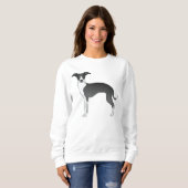 Illustratie van de zwarte en witte Italiaanse wind Trui (Voorkant volledig)