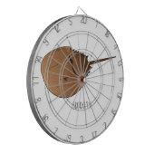 Illustratie van degenkrabcartoon dartbord (Voorkant Links)