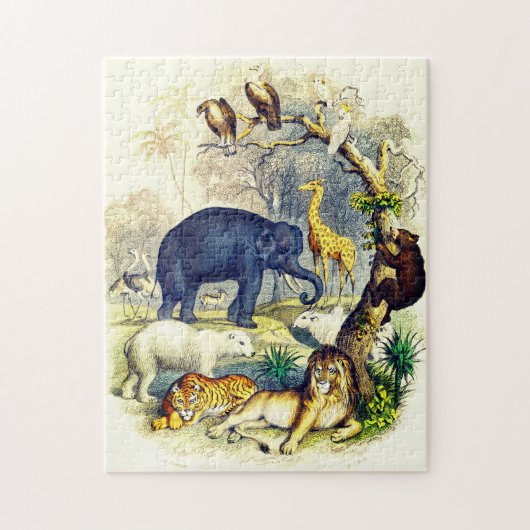 illustratie van dieren door Oliver Goldsmith Legpuzzel (Verticaal)
