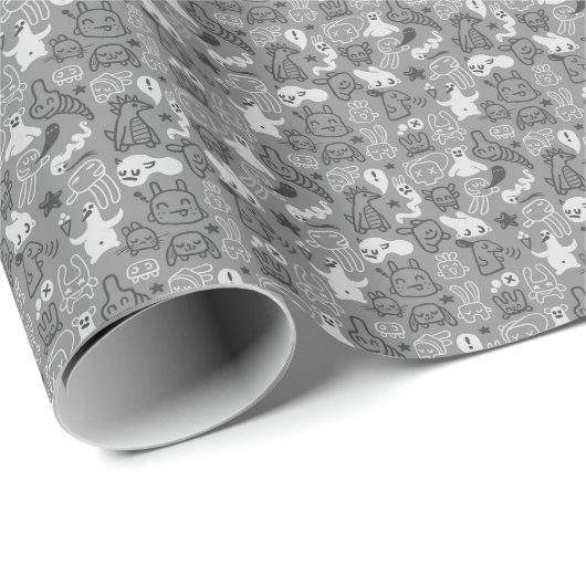 illustratie van doedels cadeaupapier (Rol Hoek)