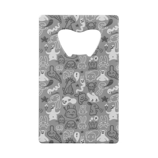 illustratie van doedels creditkaart flessenopener