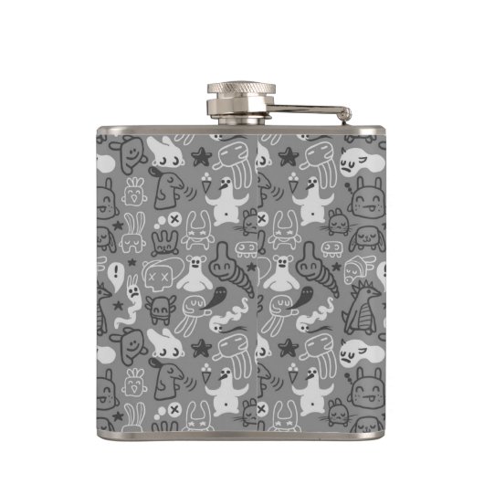 illustratie van doedels heupfles (Achterkant)