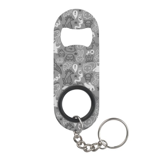 illustratie van doedels mini flessenopener (Achterkant)