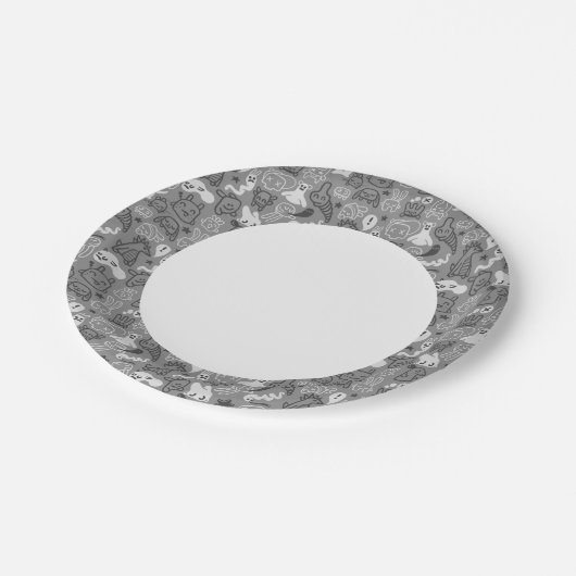 illustratie van doedels papieren bordje (Gekanteld)