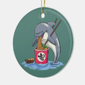Illustratie van dolfijn die ramen eet keramisch ornament (Links)