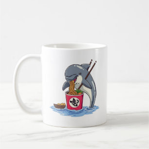 Illustratie van dolfijn die ramen eet koffiemok