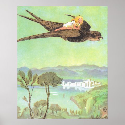 Illustratie van Duimelijntje door Elsa Beskow Poster (Voorkant)