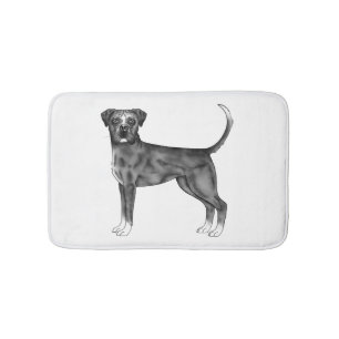 Illustratie van Duitse Boxerhond in zwart-wit Badmat