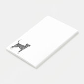 Illustratie van Duitse Boxerhond in zwart-wit Post-it® Notes (Schuin)
