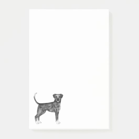 Illustratie van Duitse Boxerhond in zwart-wit Post-it® Notes (Voorkant)