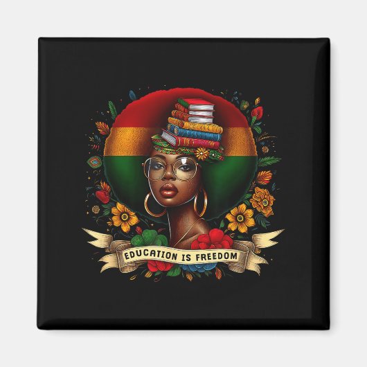 Illustratie van Education Freedom Black History Mo Magneet (Voorkant)