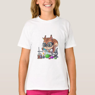 Illustratie van eekhoorn-wetenschapper voor kinder t-shirt
