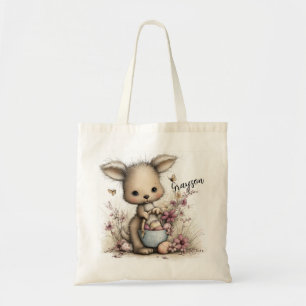 Illustratie van een aanbiddelijke babykangoeroe  tote bag