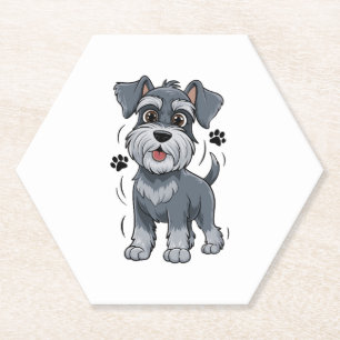 Illustratie van een aanbiddelijke Schnauzer-pup me Kartonnen Onderzetters