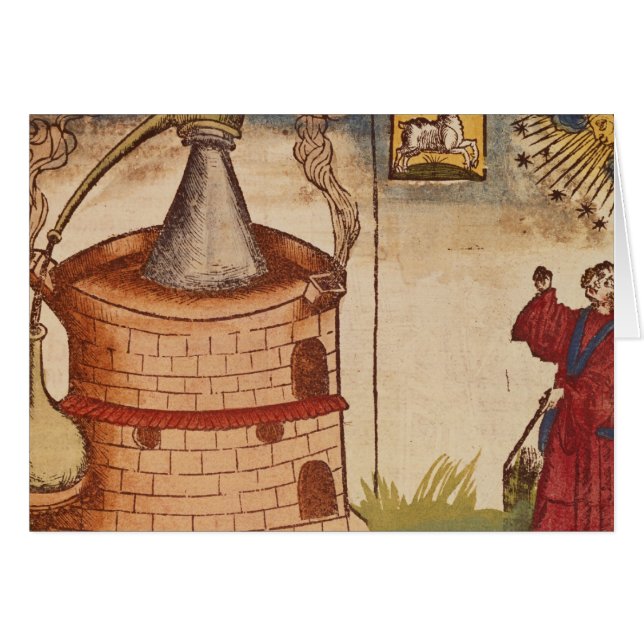 Illustratie van een alchemicus op het werk (Voorkant Horizontaal)